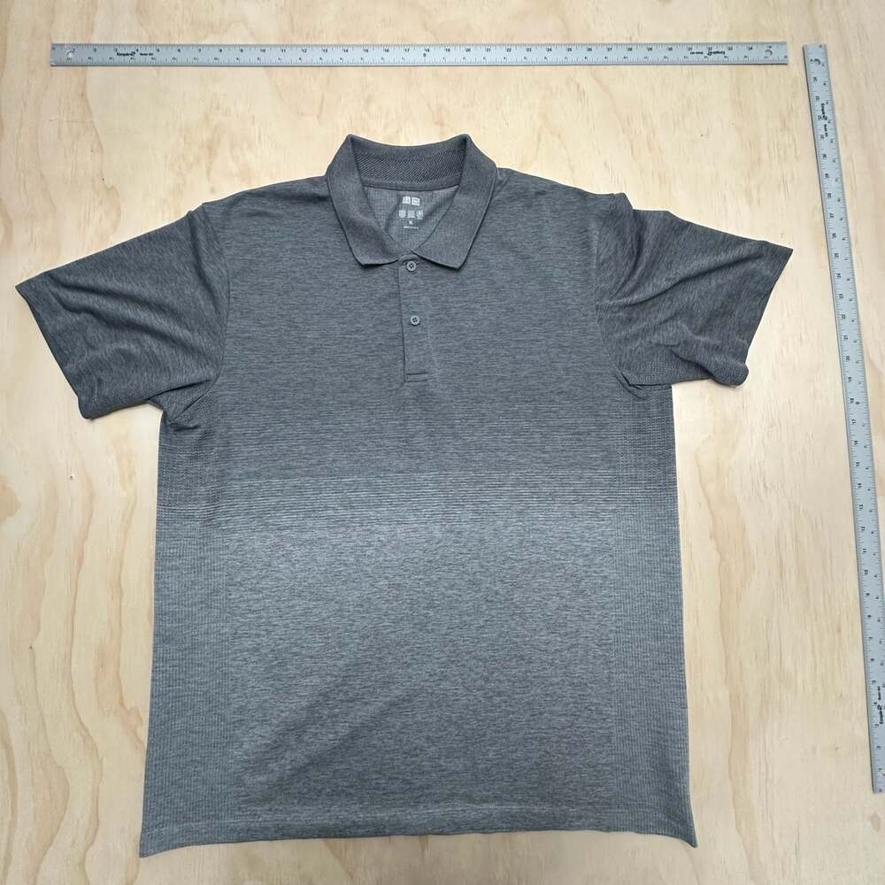 Uniqlo Men's DRY-EX Gradation Polo Shirt Gray XL Short Sleeve